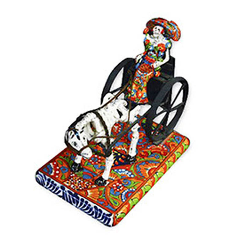 Catrina Pulling Cart - Mexican handcrafted product